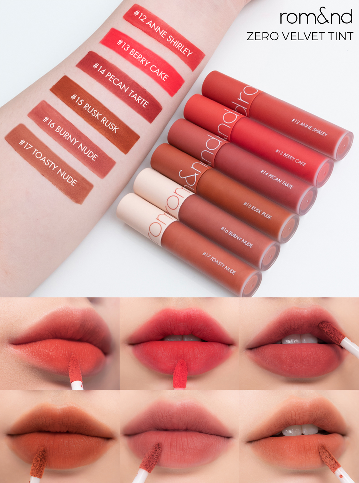 [New Colors] Romand - Zero Velvet Tint Baked Velvet & Shell Beach Nude Editions (6 Colors) LVS Shop - LVS SHOP